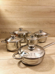 Bavaria Pentole 12 Pezzi Acciaio Inox Induzione Con Coperchi va bene su tutti i tipi di cottura