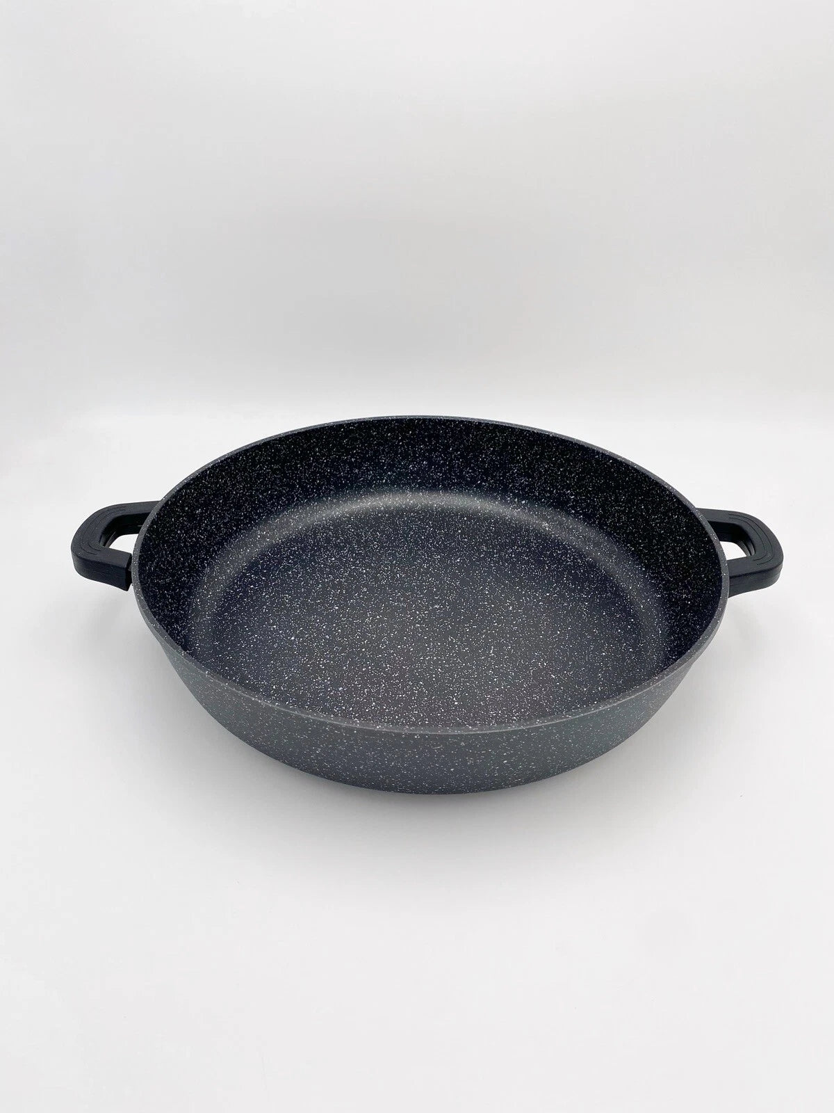 Tegame 40 cm Bavaria Pietra Vulcanica Antiaderente Coperchio Vetro Antiurto