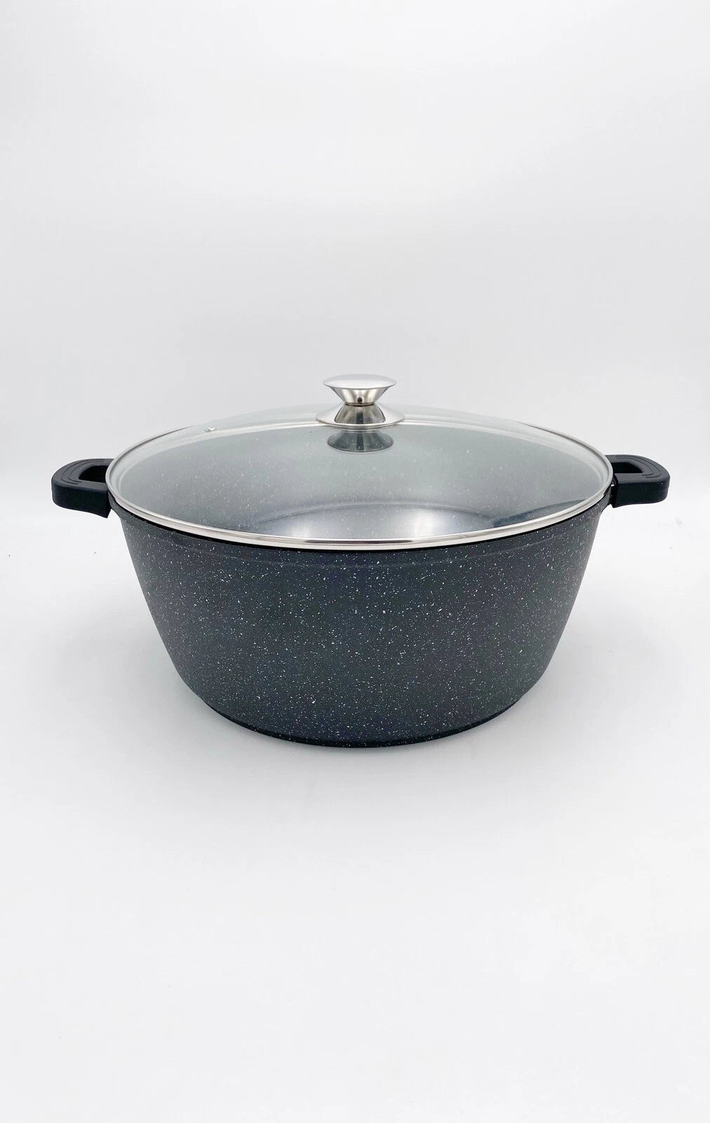 Casseruola 36cm Bavaria In Antiaderente Pietra Con Coperchio In Vetro Induzione