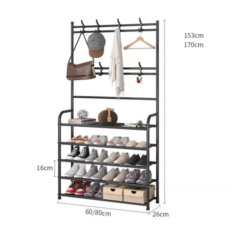 Coat hanger with multi-level hooks