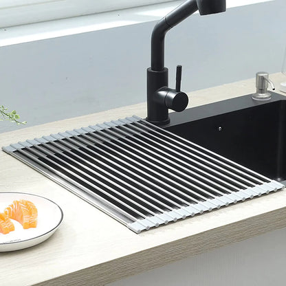 Multi-function folding dish drainer for sink