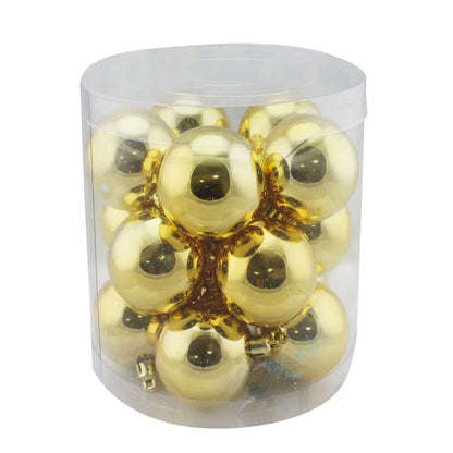 Set of 18 shiny gold/silver balls