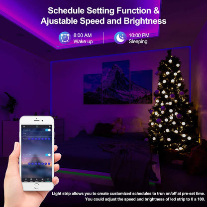 5M RGB LED strip with remote control included and app