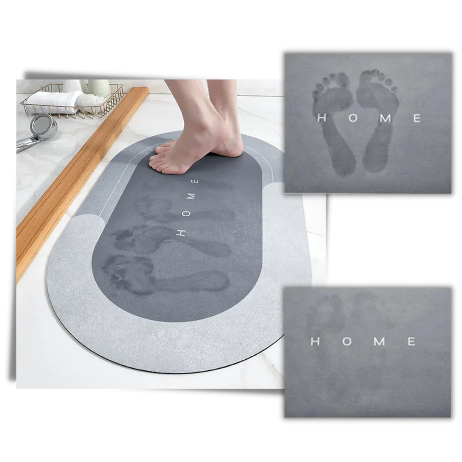 Shower mat absorbs water 